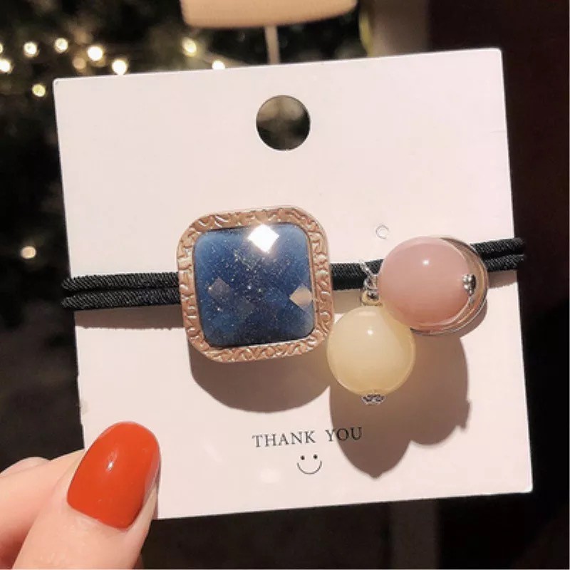 Dây buộc tóc phối màu xinh xắn phong cách Hàn Quốc