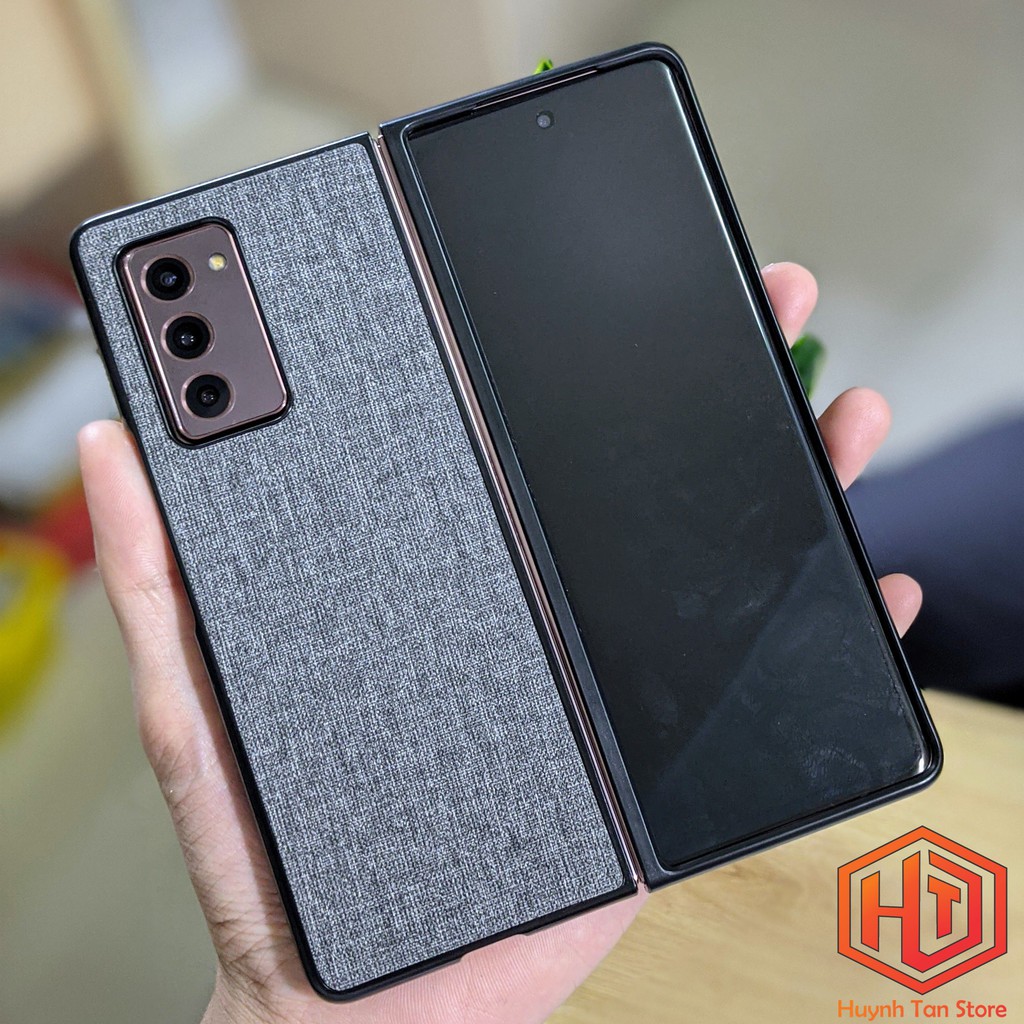 Ốp lưng samsung z fold 2 zfold 3 chống vân tay nhựa cứng viền đen giả vải JEAN 1 màu phụ kiện điện thoại huỳnh tân store
