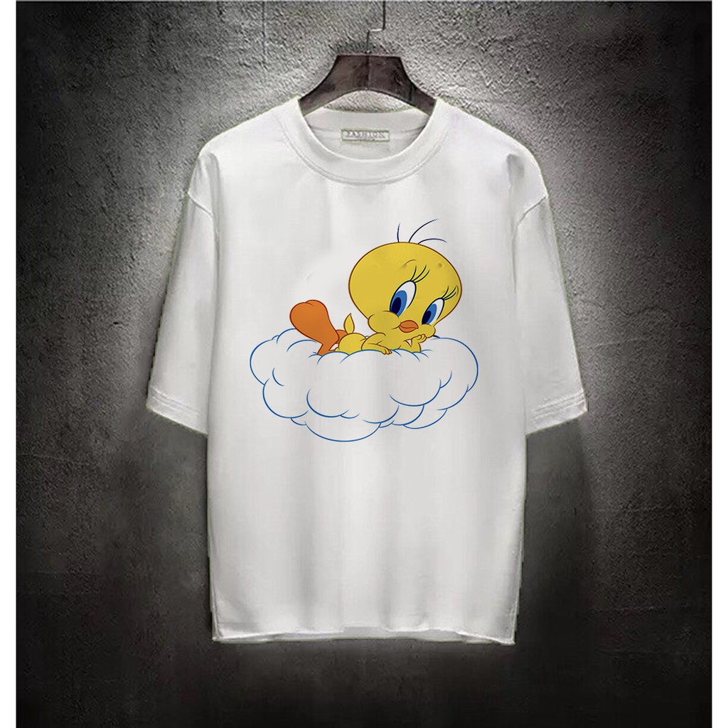 Áo thun Cotton Unisex - Vịt - Ngộ nghĩnh - Vịt con cùng mây