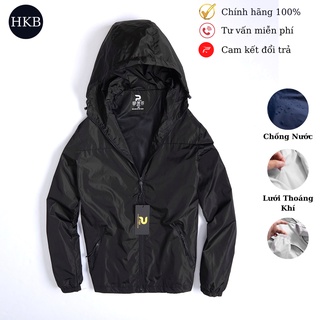 Áo gió 2 lớp nam nữ HKB lưới thoáng khí, mũ liền chống nước, chống gió hiệu quả.