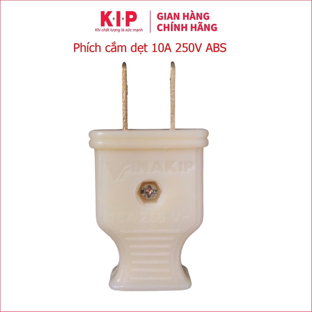 Phích cắm dẹt VINAKIP 10A 250V nhựa ABS