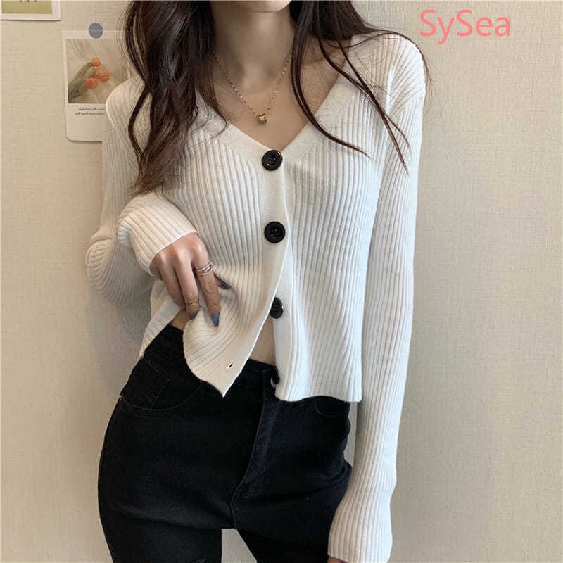 Áo khoác cardigan dệt kim tay dài phong cách Hàn Quốc thời trang mùa thu dành cho nữ