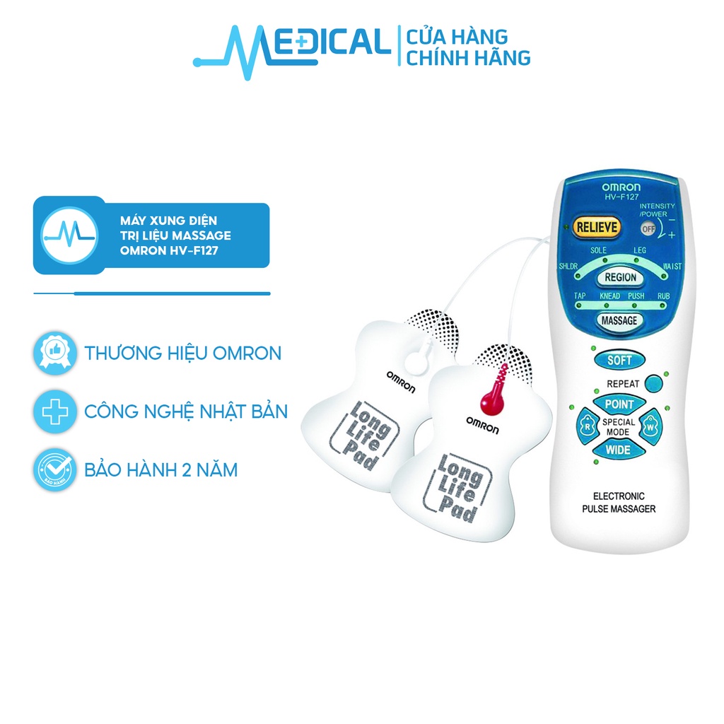 Máy xung điện, massage trị liệu OMRON HV-F127 bảo hành 2 năm chính hãng - MEDICAL