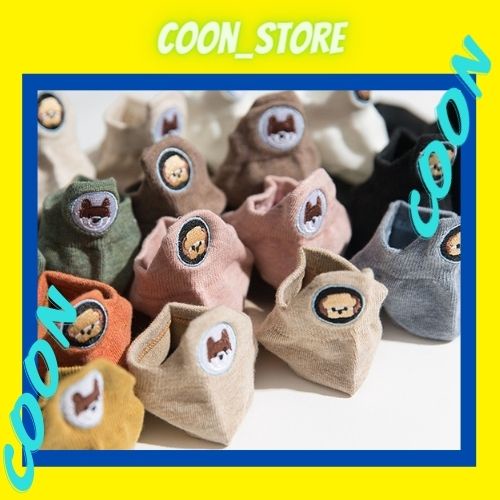 Tất nữ cổ thấp hình cún vớ nữ cổ thấp thêu họa tiết hoạt hình
