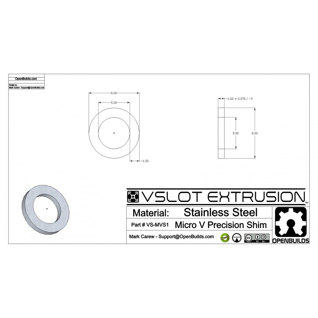 long đền T1x5x8 cho bánh xe v-slot