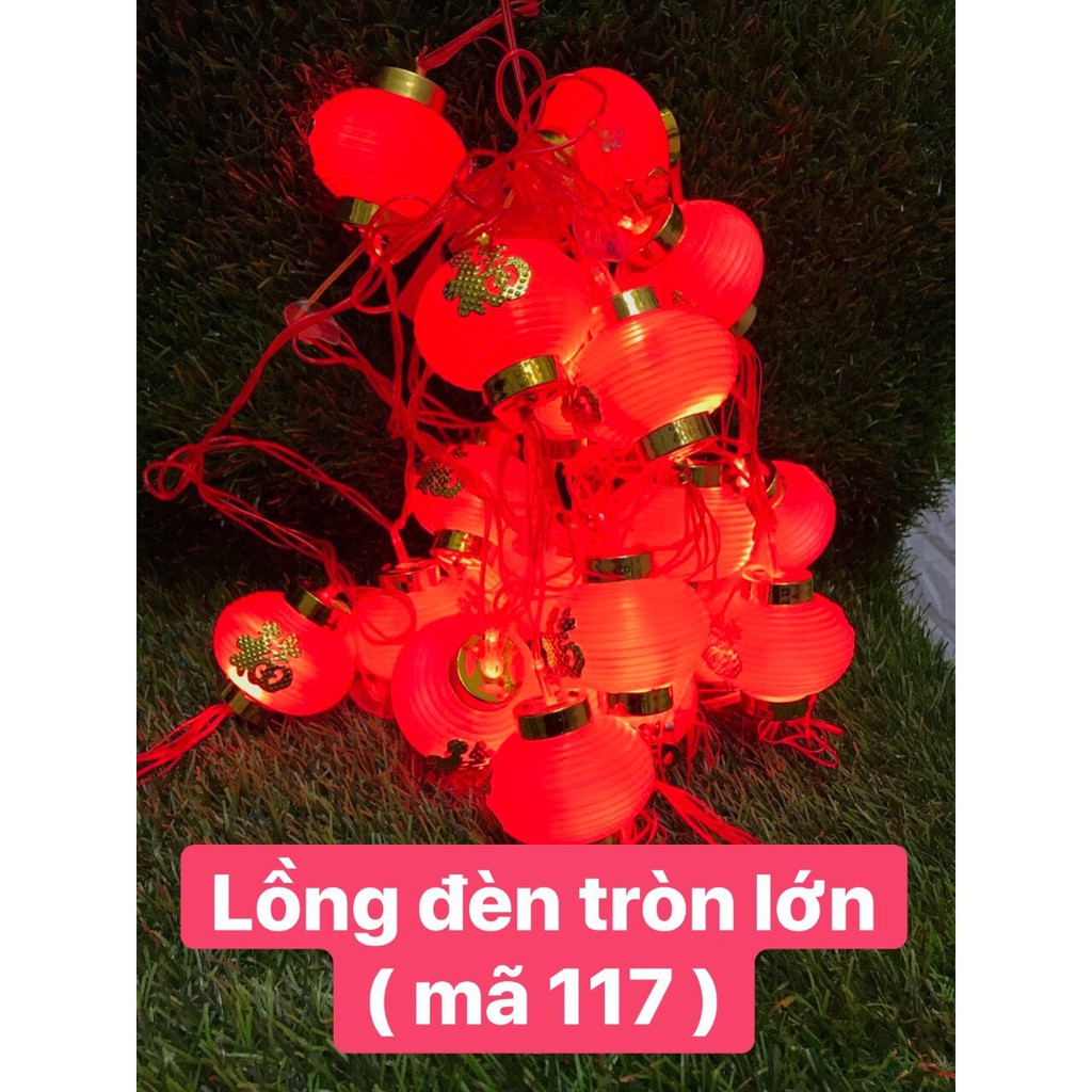 Dây đèn led đèn lồng đỏ treo trang trí dài 5m 16 bóng hình tròn