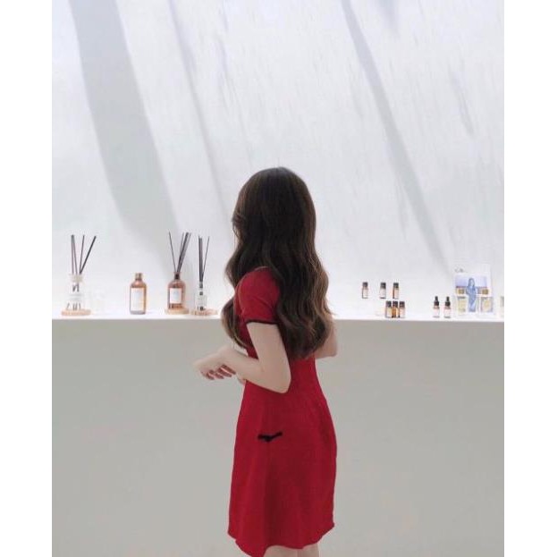Đầm đỏ sườn xám cách tân Trung Hoa siêu hot mua Tết