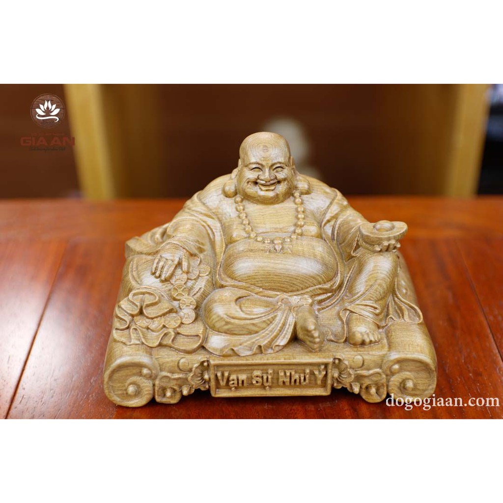 [TẶNG MIẾNG DÂN TAPLO TRỊ GIÁ 99K] Tượng Phật Di Lặc để xe ô tô vạn sự như ý gỗ Bách Xanh