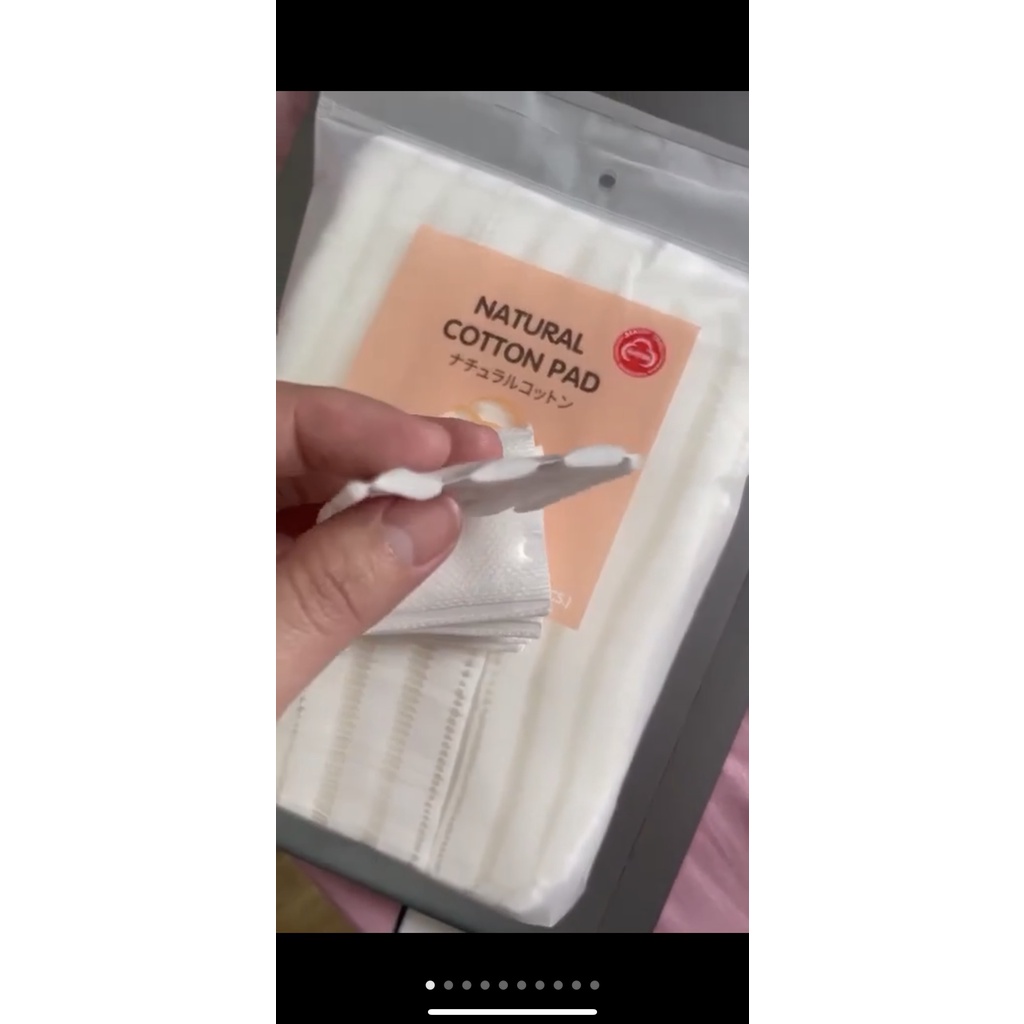Bông tẩy trang 3 lớp 222 miếng Natural Cotton Pad - Siêu dày, siêu mềm mịn-CHÍNH HÃNG