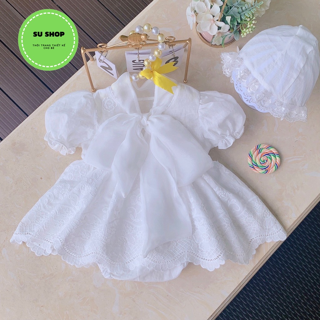 Body váy thiết kế cho bé sơ sinh TẶNG KÈM MŨ cho bé 3-12kg-Su Shop