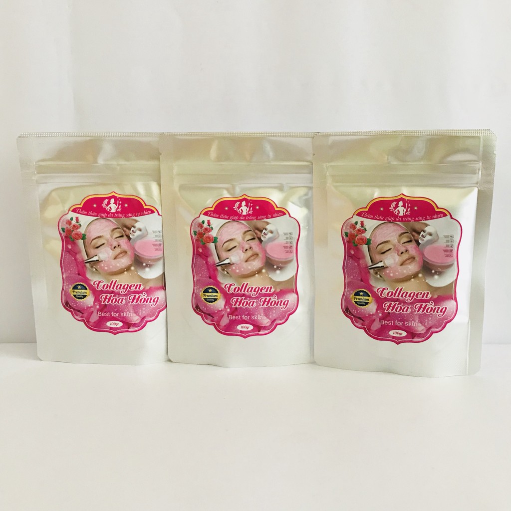 Bột đắp mặt nạ collagen hoa hồng 100g mang đến cho bạn làn da mềm mịn, trắng sáng,bột đắp mặt nạ thiên nhiên - MCH