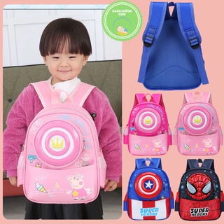 Balo đi học mẫu giáo cho bé, cặp sách siêu nhân người nhện caption peppa cho bé từ 1đến 6 tuổi Xuân Cường Kids