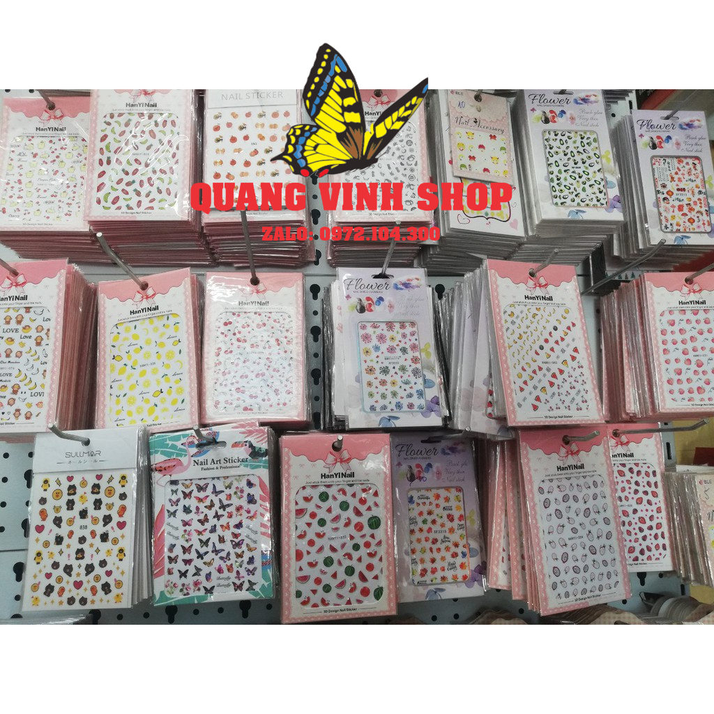 Miếng dán sticker móng 3d đủ mẫu
