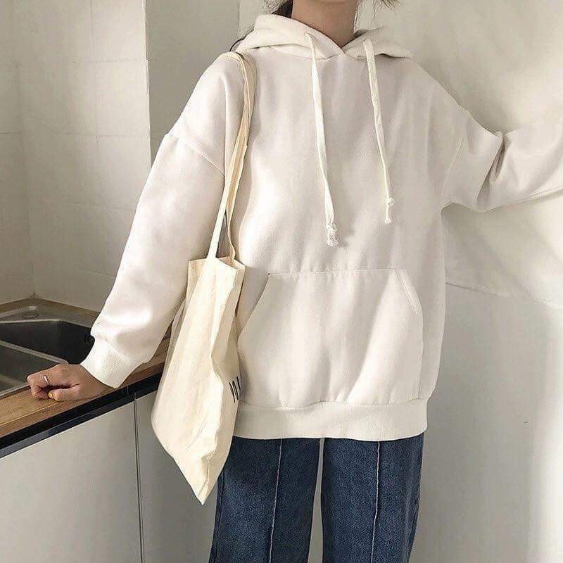 Áo Hoodie Trơn Nam Nữ Mặc Cặp Dáng Rộng Loại Đẹp Màu Đen Trắng HD101 | BigBuy360 - bigbuy360.vn
