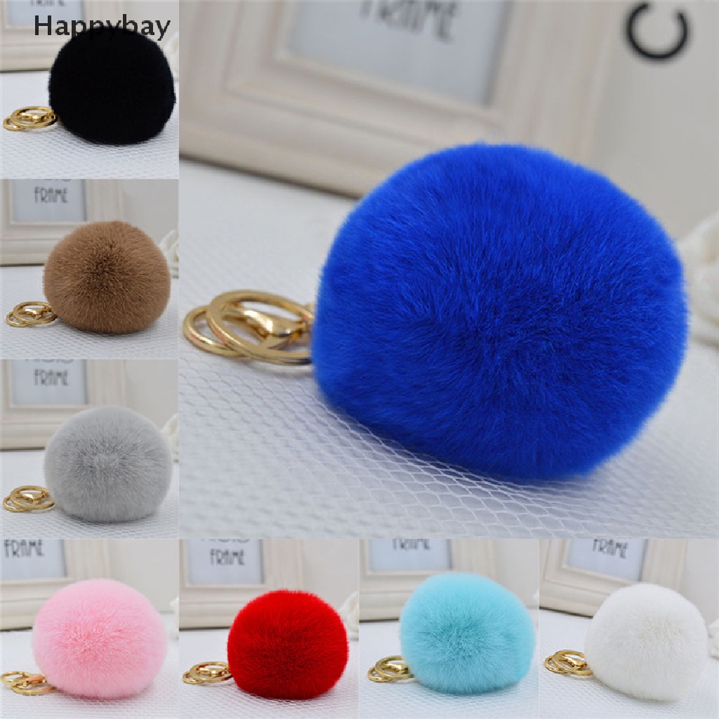 Móc Khóa Banh Lông Thỏ Dễ Thương