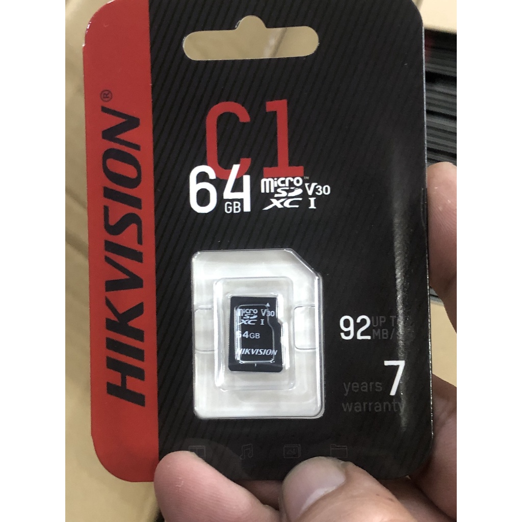 Thẻ nhớ HIKVISION 64GB microSD HS-TF-C1(STD)/HS-TF-D1 class 10, up to 92mb/s, chuyên camera wifi, điện thoại - BH 7 năm