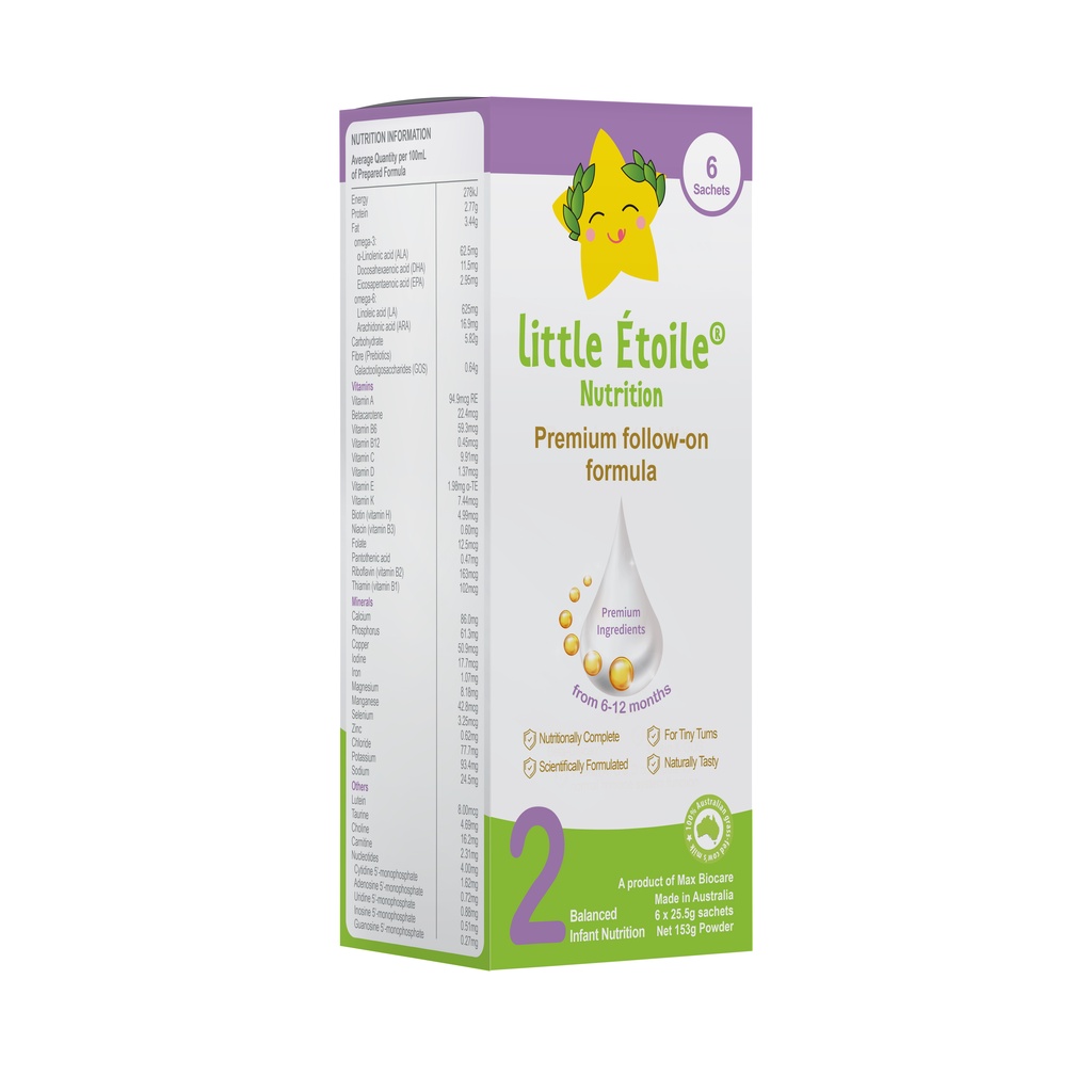 Sữa bột ngôi sao nhỏ Little Étoile số 2 dạng gói (153g)
