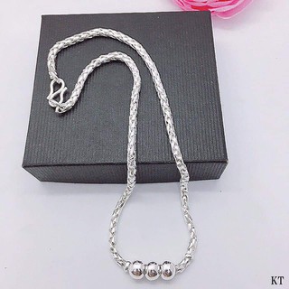 Dây chuyền dây dừa 3 bi bạc ta cho bé