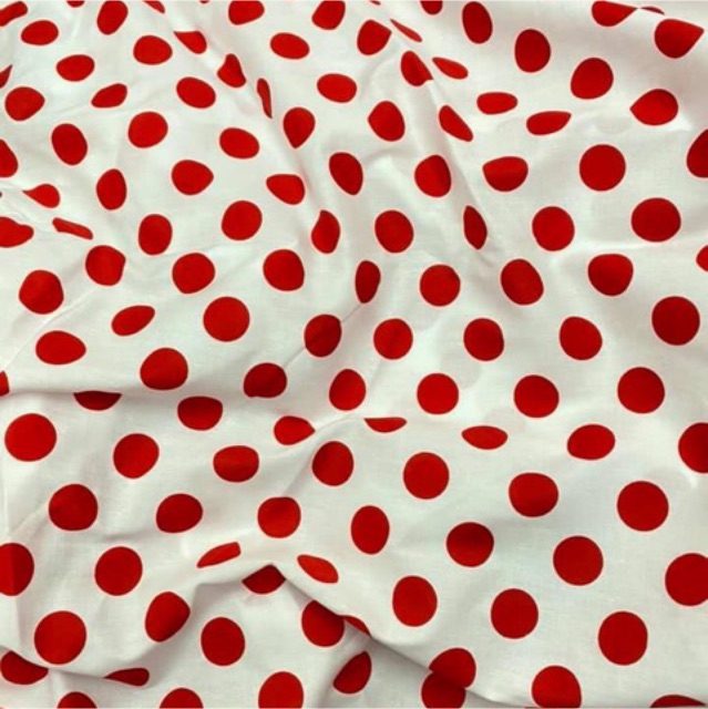 V219🌈 VẢI TWILL HOẠ TIẾT CHẤM BI MAY ĐỒ CHO DOLL, OBITSU, DIY, HANDMADE, QUILTING, SCRUNCHIES..