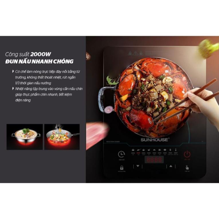 BẾP TỪ SUNHOUSE CAO CẤP SHD6863 2200w tặng kèm nồi lẩu_ hàng chính hãng (lỗi 1 đổi 1)