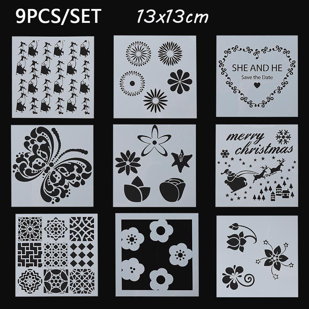 JONYE Set 9 Thẻ Giấy Dập Nổi Nhiều Lớp Trang Trí Tường Sổ DIY