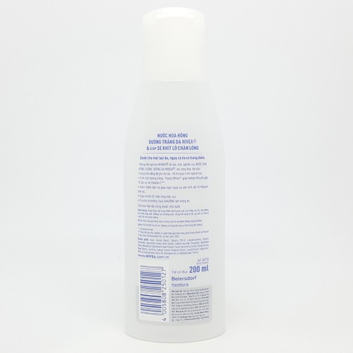 Nước hoa hồng dưỡng trắng và giúp se khít lỗ chân lông Nivea 200ml