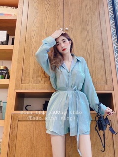 🍀SET SƠ MI XANH + QUẦN SHORT