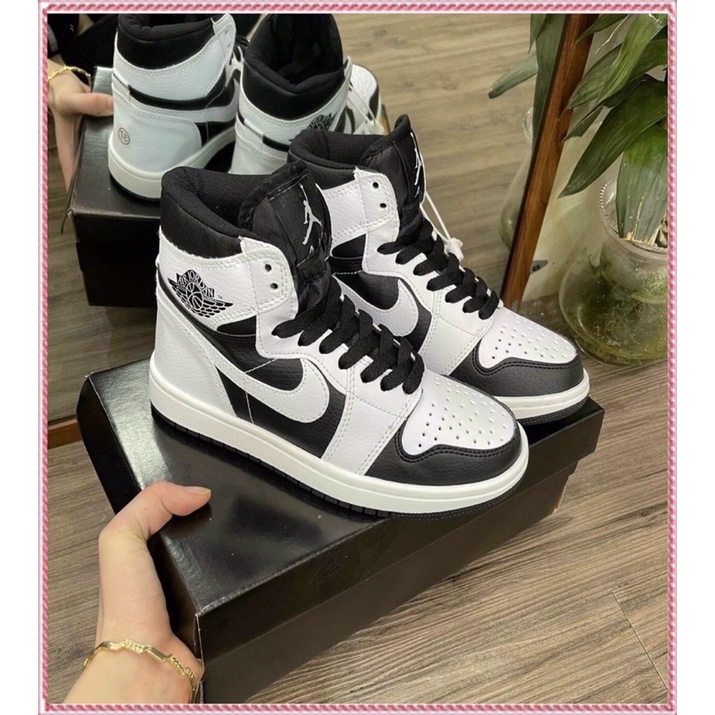 Giày Thể Thao Jodan Panda Cao Cổ Xám Khói Đen  Trắng