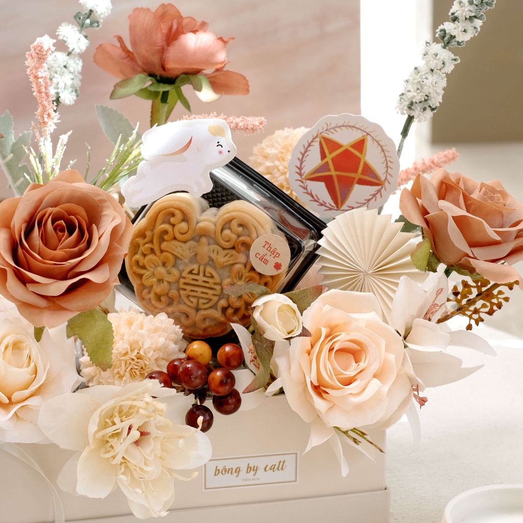 Bình hoa lụa cao cấp phong cách Hàn Quốc thương hiệu BÔNG BY CATT 🎁 hoa chúc mừng khai trương sinh nhật mẹ, người yêu, 🎁