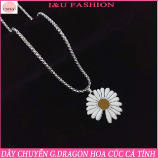 Dây chuyền , vòng cổ G.DRAGON hoa cúc UNISEX cá tính dây kim loại dày độc đáo chất lượng cho Nam Nữ VC-37 Dày