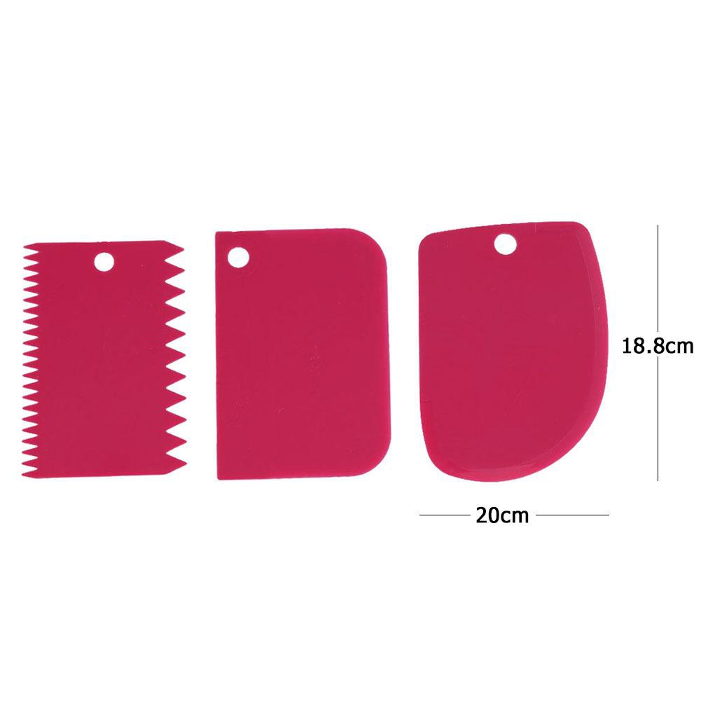 Matefield 3pcs/Set Irregular Teeth Edge DIY Cream Scraper Smooth Dough Cake Spatula