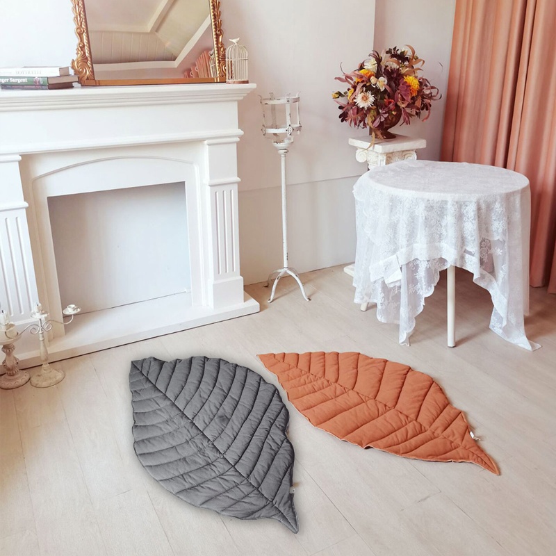 Thảm Cotton Mềm Mại Hình Chiếc Lá Độc Đáo Vui Nhộn Cho Bé Tập Bò