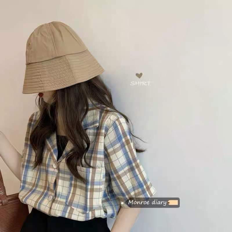 [ Mã WASTAPR giảm 10K đơn 50K] Áo sơ mi cổ vec kẻ xanh KA12 | BigBuy360 - bigbuy360.vn
