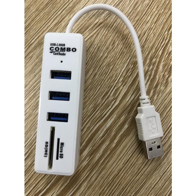 Cổng chia usb 3 cổng USB + đầu đọc thẻ SD(HC) , micro SD