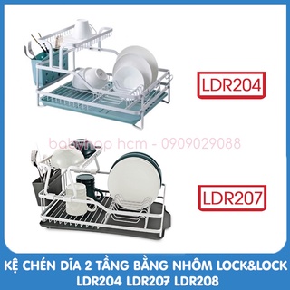 Kệ chén dĩa 2 tầng bằng nhôm lock&lock ldr204 ldr207gry ldr208gry - trucanhsg