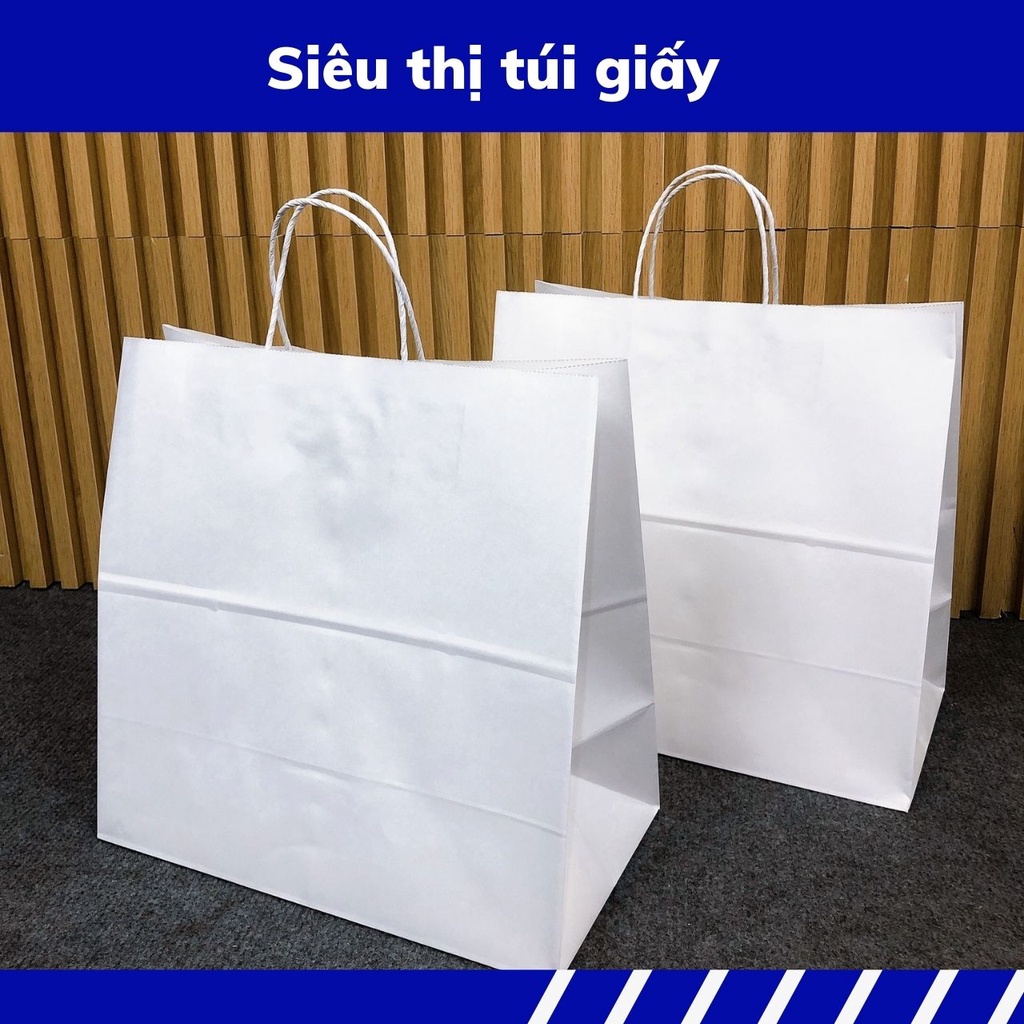 COMBO 10 CHIẾC TÚI GIẤY KRAFT S20: 33x17.5x33cm CÓ QUAI ( ẢNH THẬT)