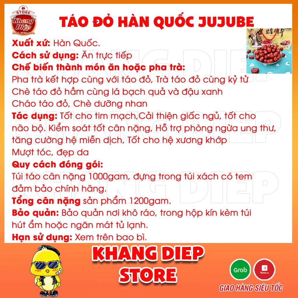 Táo đỏ hàn quốc Bouen jujube hộp 1kg