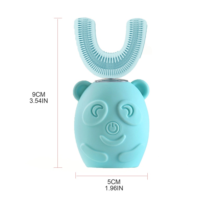 Bàn Chải Đánh Răng Điện Bằng Silicone Hình Chữ U Xoay 360 Độ Tiện Dụng Cho Bé