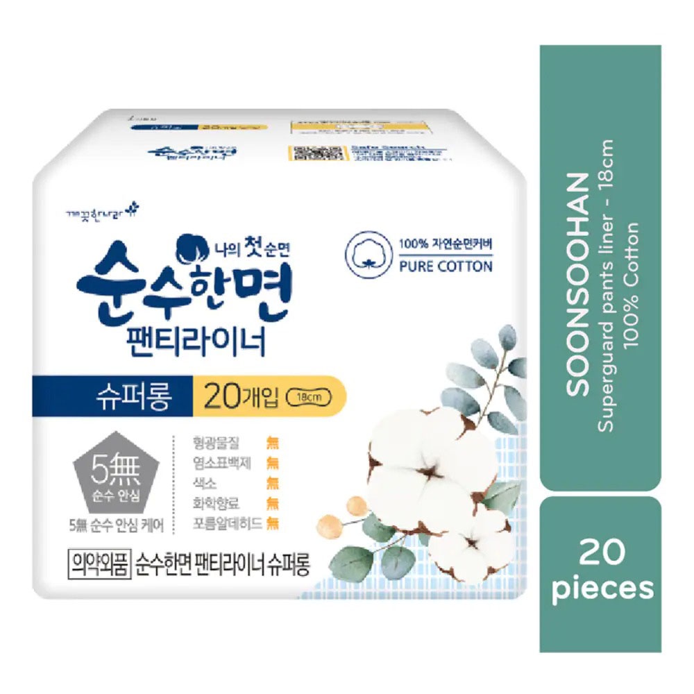 Băng Vệ Sinh Soonsohanmyeon Mặt Bông Hằng Ngày 18cm 20 Miếng