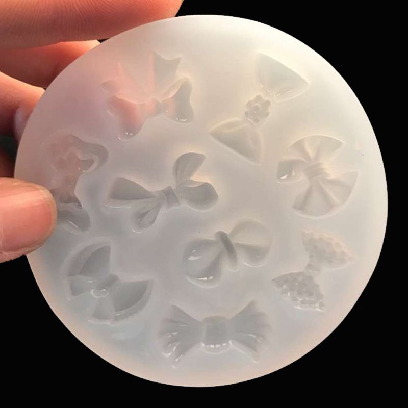 Khuôn silicone làm mặt dây chuyền hình nơ 3D DIY