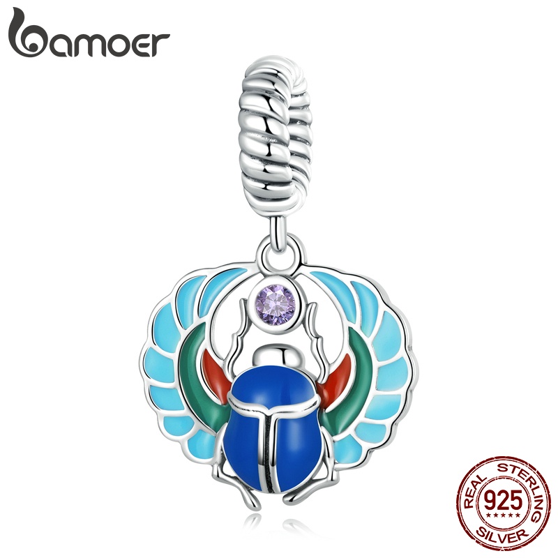 Vòng cổ BAMOER bạc 925 mặt con công đính đá thời trang