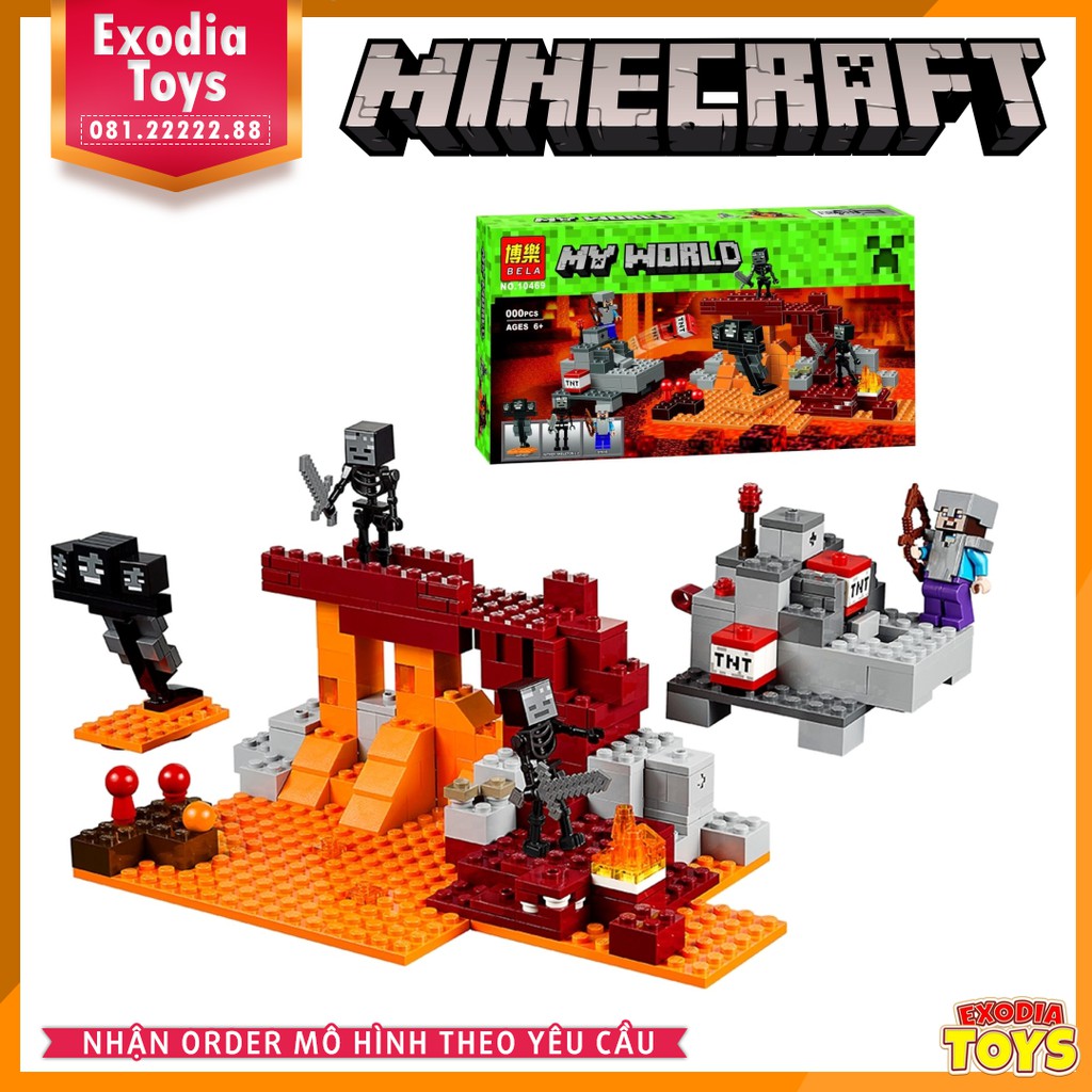 Xếp hình Minecraft Ma Ba Đầu Wither - Đồ Chơi Lắp Ghép Sáng Tạo - BELA 10469 Lego Ideas 21126