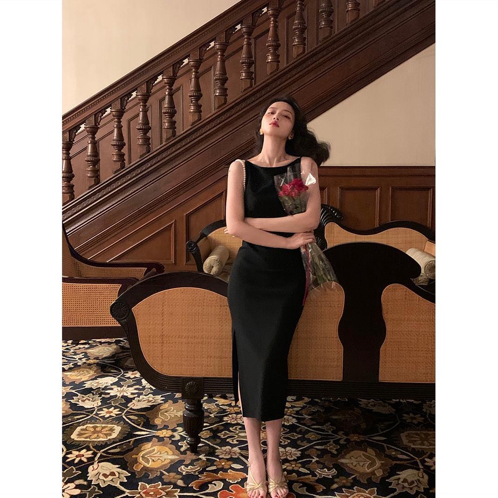 Đầm Lửng Không Tay Cổ Tròn Hở Vai Thời Trang Mùa Hè Hàng Mới Dành Cho Nữ