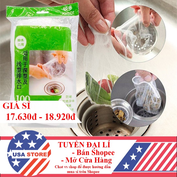 (Video Review) Combo 100/200/60 Túi Lưới Lọc Rác Bồn Chậu Rửa Chén, Bát Tiện Lợi