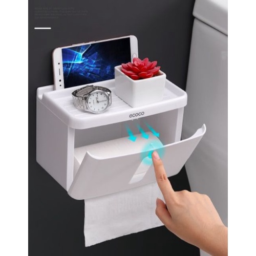 Kệ nhà tắm, hộp đựng giấy vệ sinh loại to ECOCO 1613 QH's