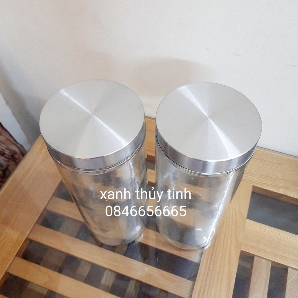 Hũ thủy tinh nắp xoáy inox 2200ml - Mã 1089L