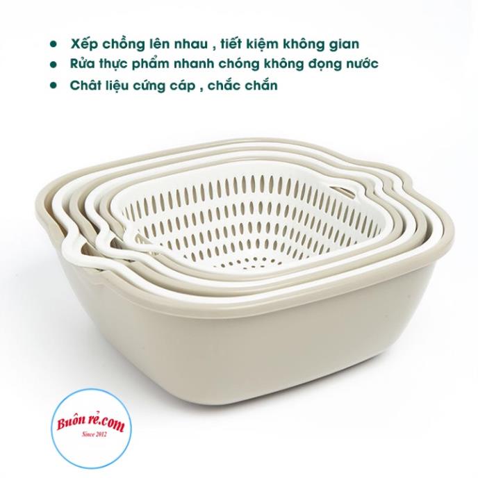 Bộ thau rổ 2 lớp Vệt Nhật