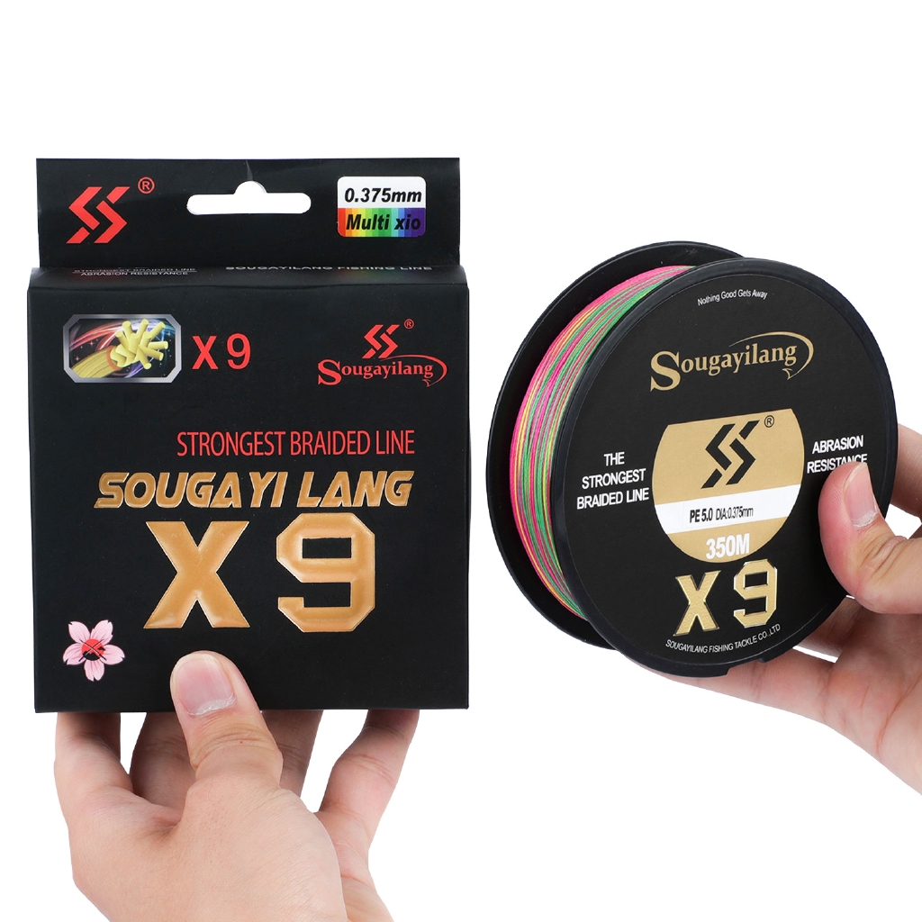 Cuộn dây câu SOUGAYILANG X9 bện 9 sợi PE xoắn ốc mạnh 17-170lb dài 150m