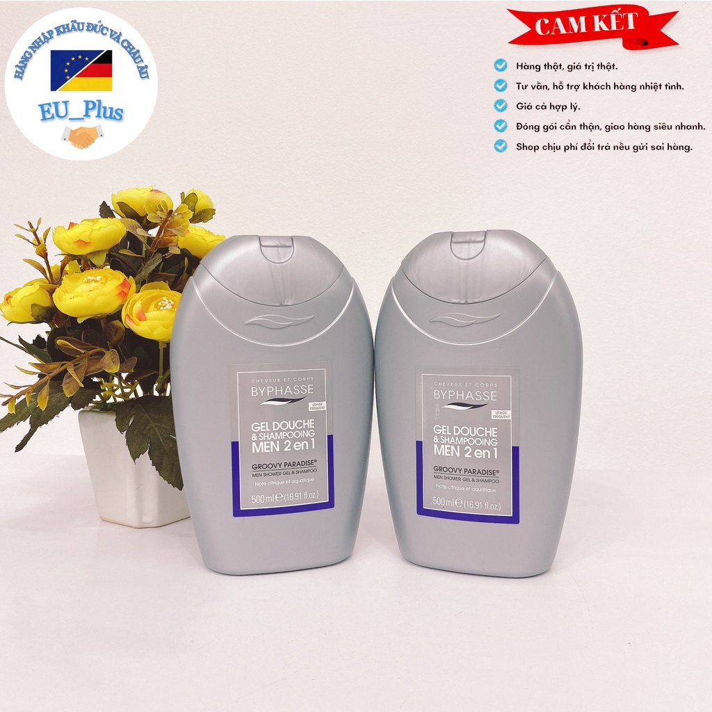 [TÂY BAN NHA] Tắm Gội Nam Byphasse Douche Shampooing Men 2in1 500ml