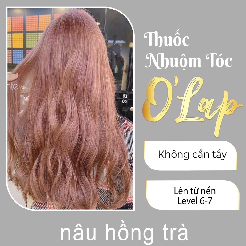 Thuốc nhuộm tóc nâu hồng trà sữa không cần tẩy tại nhà chính hãng OLAP OL16